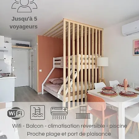Apartamento Jardins Du Port B1019 Rdc Clim Loggia Parking Wi-fi Piscine *